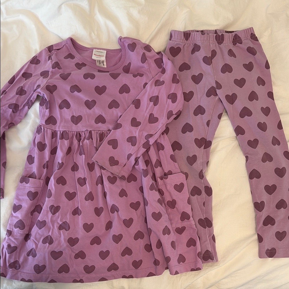 Hanna Andersson Purple Hearts matching set